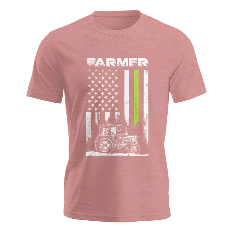 Farmer Tractor Patriotic American Flag - Unisex Jersey Short Sleeve Tee