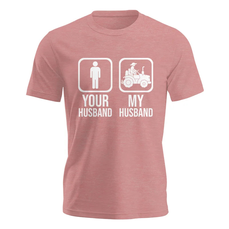 Image of My Husband Is Cooler Than Yours Funny Farm Tractor 1 - Unisex Jersey Short Sleeve Tee