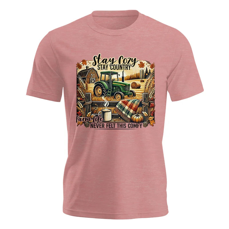 Image of Stay Cozy_Stay Country_Farm Life Never Felt This Comfy 2 - Unisex Jersey Short Sleeve Tee