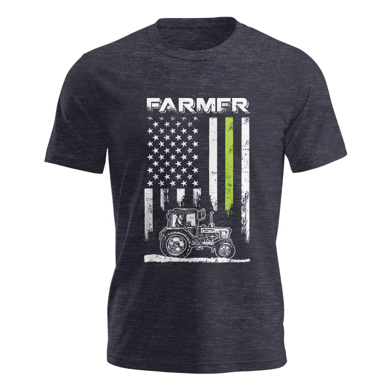 Farmer Tractor Patriotic American Flag - Unisex Jersey Short Sleeve Tee