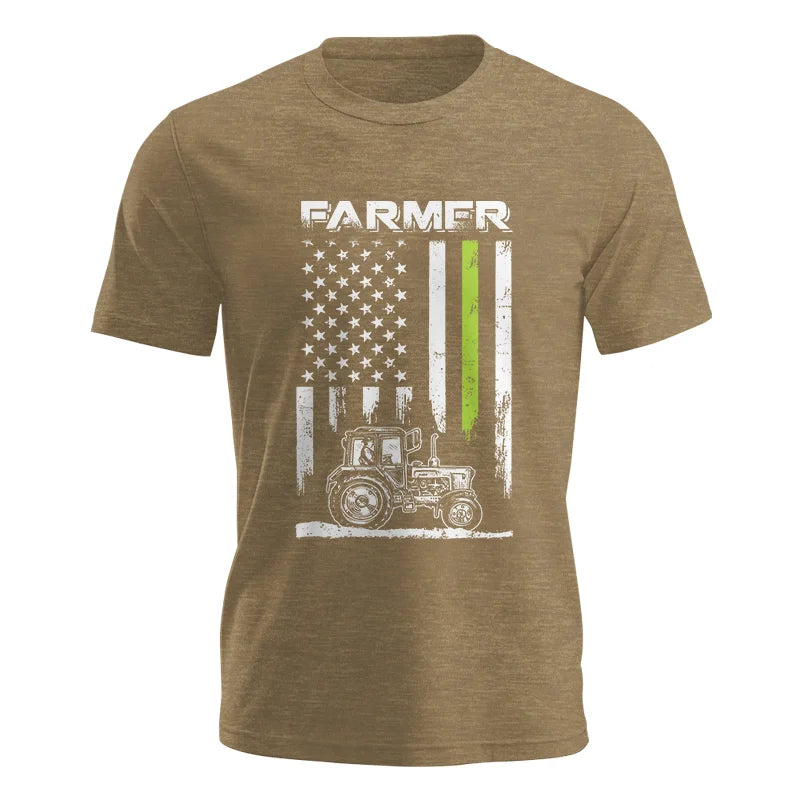 Farmer Tractor Patriotic American Flag - Unisex Jersey Short Sleeve Tee