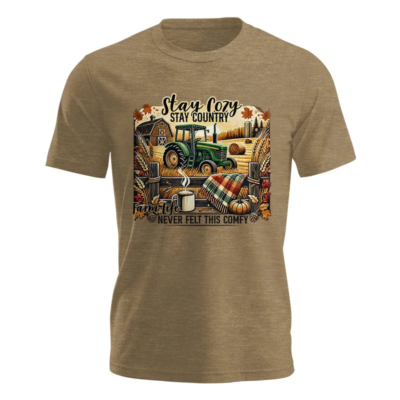 Image of Stay Cozy_Stay Country_Farm Life Never Felt This Comfy 2 - Unisex Jersey Short Sleeve Tee