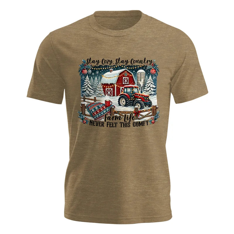 Image of Stay Cozy_Stay Country_Farm Life Never Felt This Comfy 3 - Unisex Jersey Short Sleeve Tee