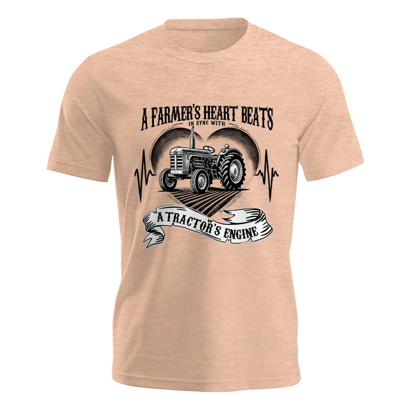 A Farmer’s Heart Beats A Tractor’s Engine - Unisex Jersey Short Sleeve Tee