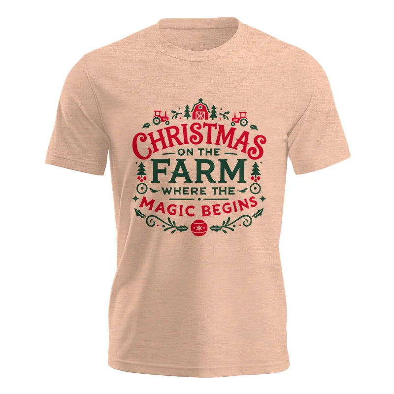 Image of Christmas on the Farm Where the Magic Begins! 1 - Unisex Jersey Short Sleeve Tee