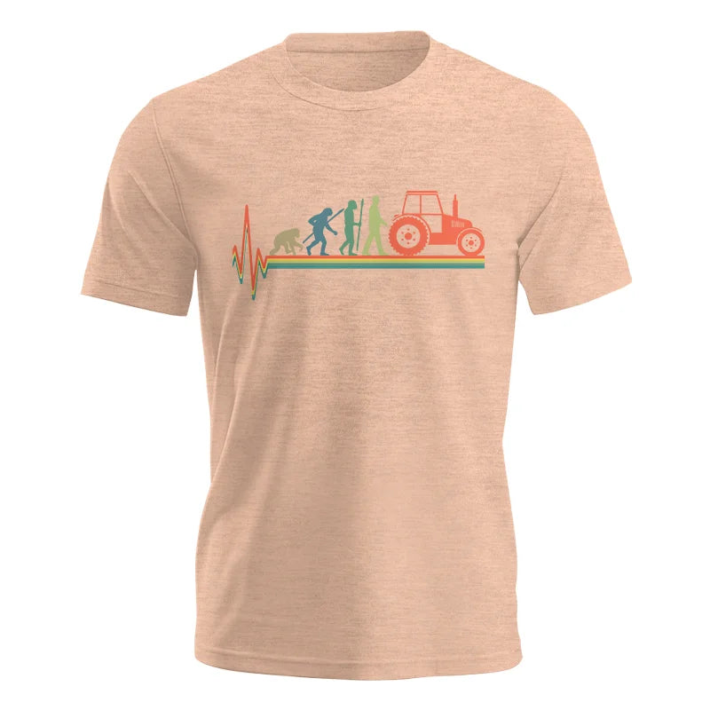 Heartbeat Evolution Farmer Tractor Agriculture Vintage - Unisex Jersey Short Sleeve Tee