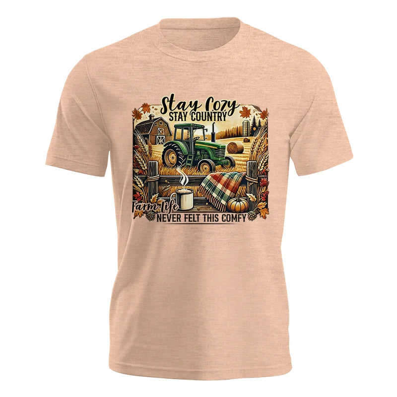 Image of Stay Cozy_Stay Country_Farm Life Never Felt This Comfy 2 - Unisex Jersey Short Sleeve Tee