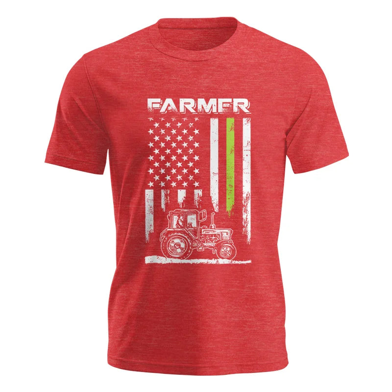 Farmer Tractor Patriotic American Flag - Unisex Jersey Short Sleeve Tee