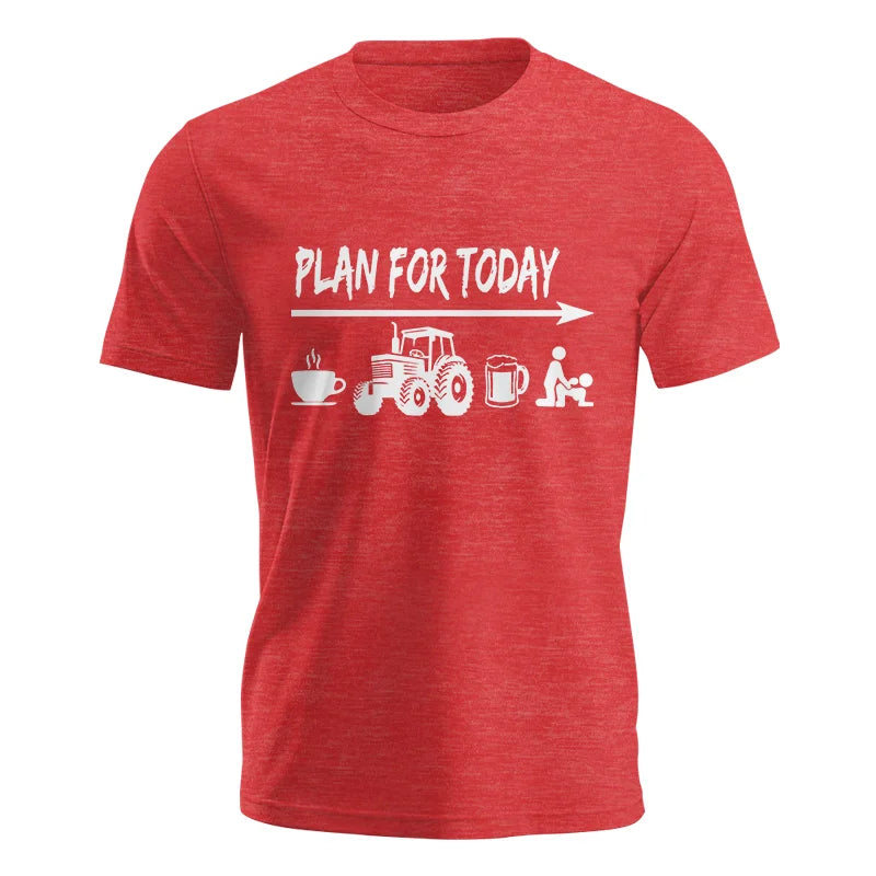 Funny Farmer Plan For Today Coffee Tractor Beer Bed - Unisex Jersey Short Sleeve Tee