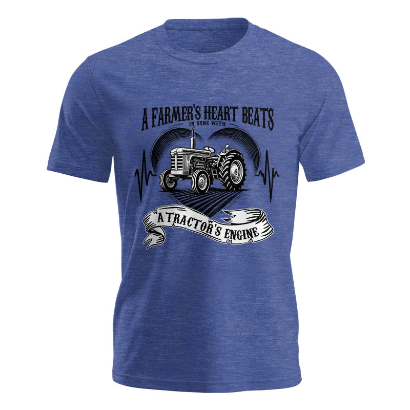 A Farmer’s Heart Beats A Tractor’s Engine - Unisex Jersey Short Sleeve Tee