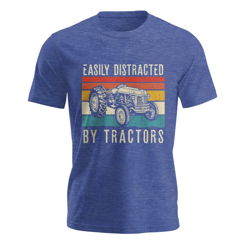 Easily Distracted By Tractors Vintage Design - Unisex Jersey Short Sleeve Tee