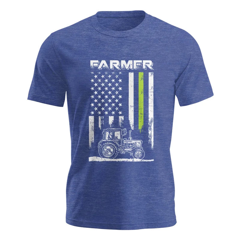 Farmer Tractor Patriotic American Flag - Unisex Jersey Short Sleeve Tee