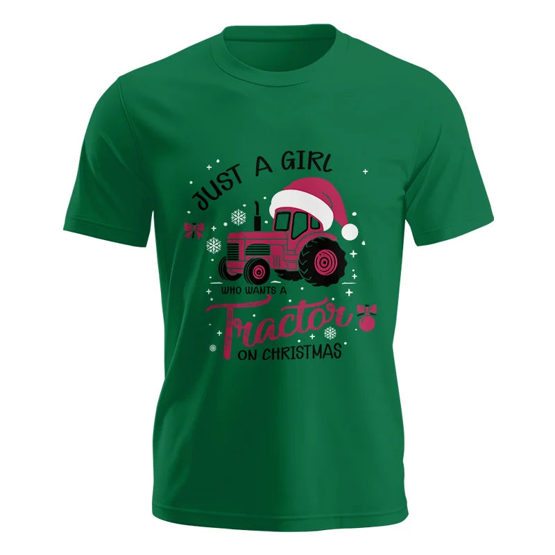 Just A Girl Who Want A Tractor On Christmas - Unisex Jersey Short Sleeve Tee