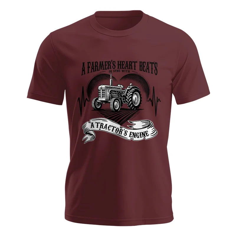 A Farmer’s Heart Beats A Tractor’s Engine - Unisex Jersey Short Sleeve Tee