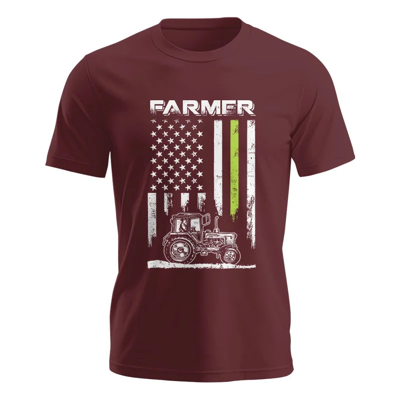 Farmer Tractor Patriotic American Flag - Unisex Jersey Short Sleeve Tee