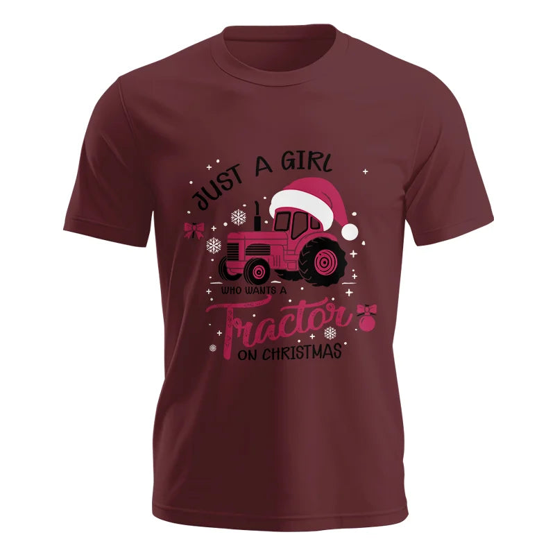 Just A Girl Who Want A Tractor On Christmas - Unisex Jersey Short Sleeve Tee