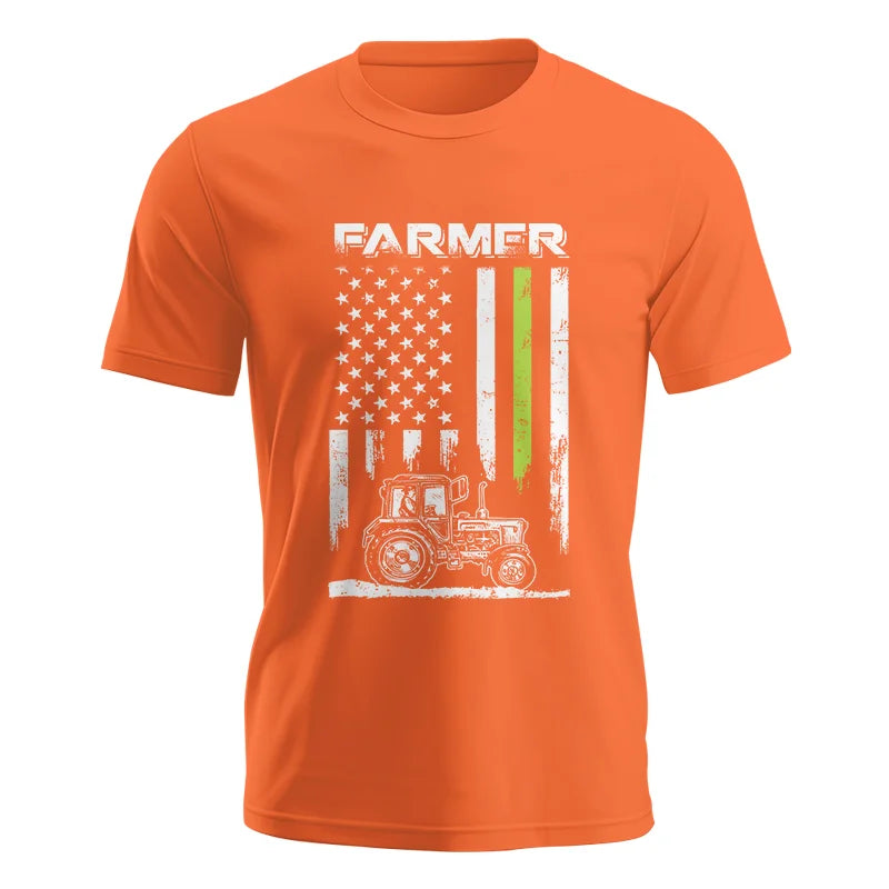 Farmer Tractor Patriotic American Flag - Unisex Jersey Short Sleeve Tee