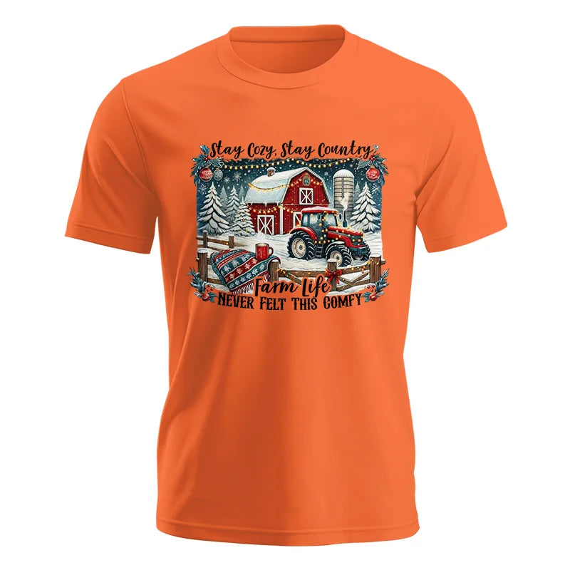 Image of Stay Cozy_Stay Country_Farm Life Never Felt This Comfy 3 - Unisex Jersey Short Sleeve Tee