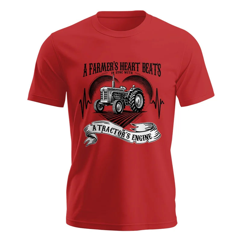 A Farmer’s Heart Beats A Tractor’s Engine - Unisex Jersey Short Sleeve Tee