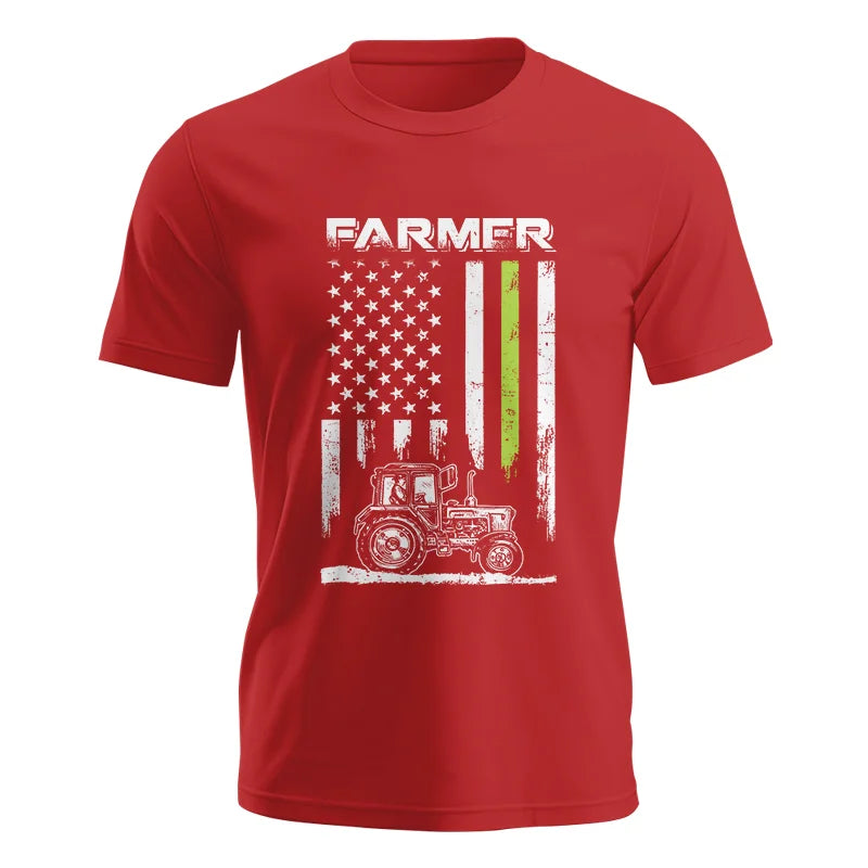 Farmer Tractor Patriotic American Flag - Unisex Jersey Short Sleeve Tee