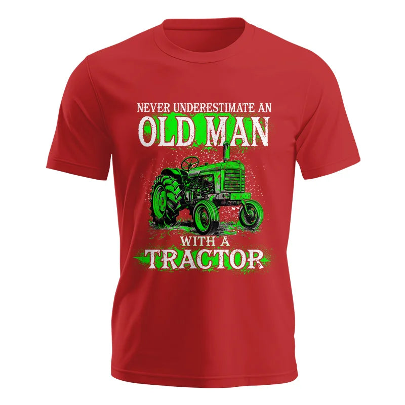 Image of Funny Quote Never Underestimate Old Man Tractor - Unisex Jersey Short Sleeve Tee