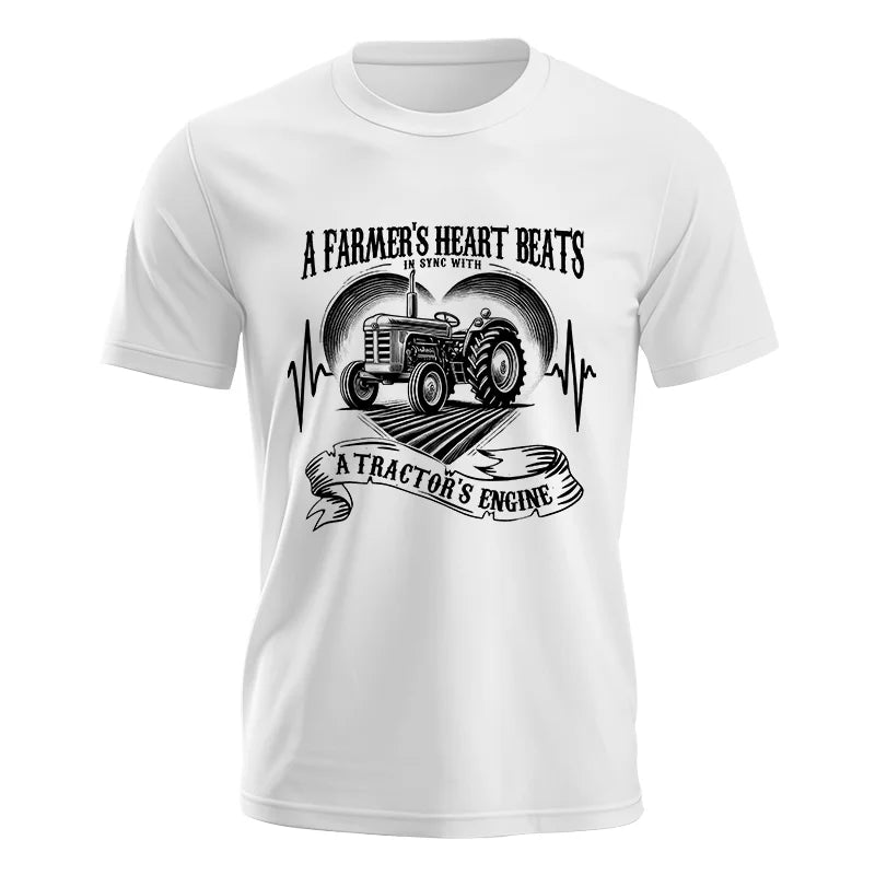 A Farmer’s Heart Beats A Tractor’s Engine - Unisex Jersey Short Sleeve Tee