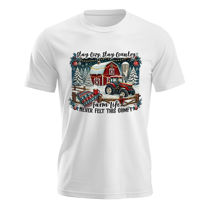 Image of Stay Cozy_Stay Country_Farm Life Never Felt This Comfy 3 - Unisex Jersey Short Sleeve Tee