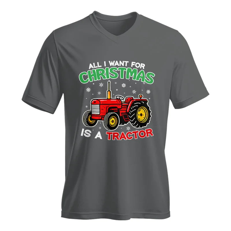 All I Want For Christmas Is A Tractor - Unisex Jersey Short Sleeve V-Neck Tee