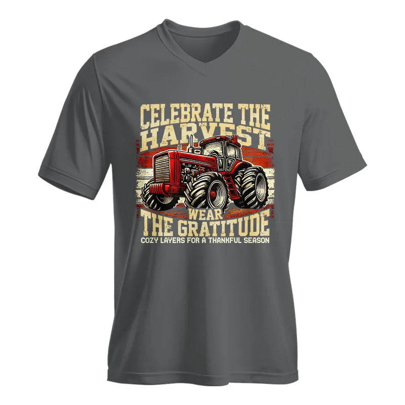 Celebrate the Harvest Wear the Gratitude - Unisex Jersey Short Sleeve V-Neck Tee