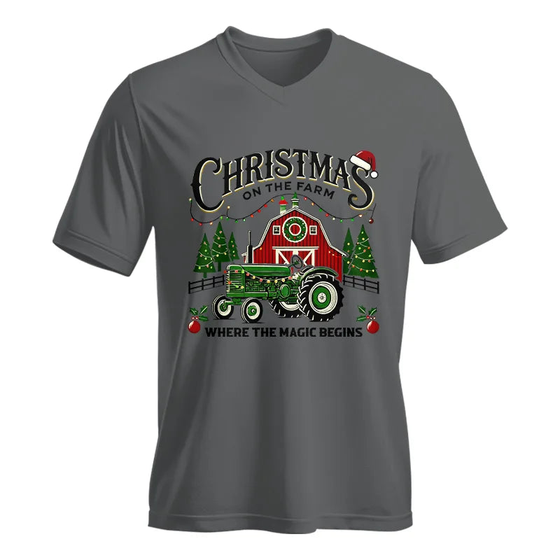 Christmas on the Farm Where the Magic Begins! 5 - Unisex Jersey Short Sleeve V-Neck Tee