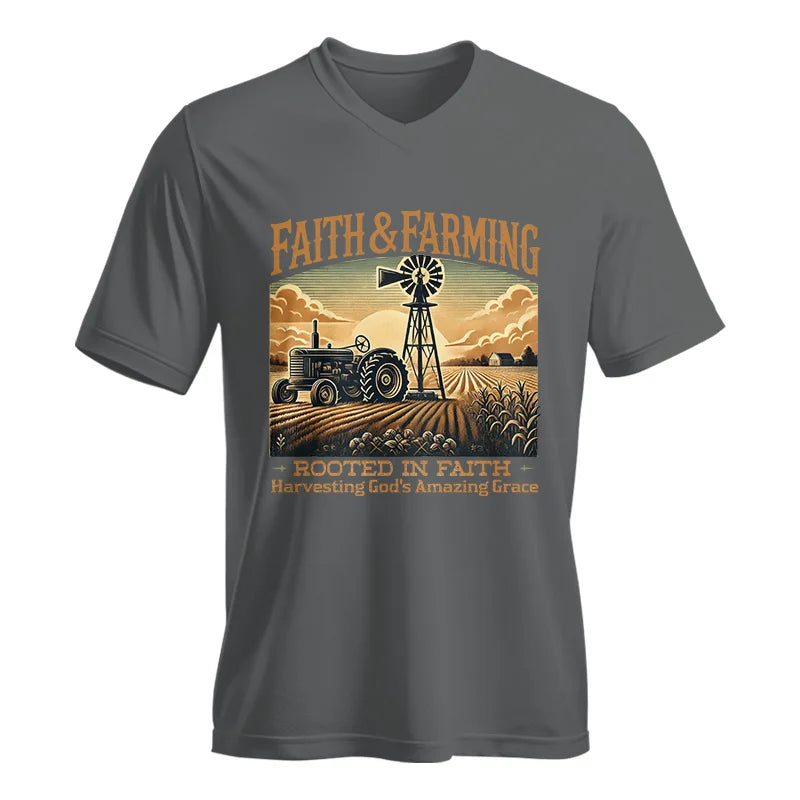 Faith And Farming 3 - Unisex Jersey Short Sleeve V-Neck Tee