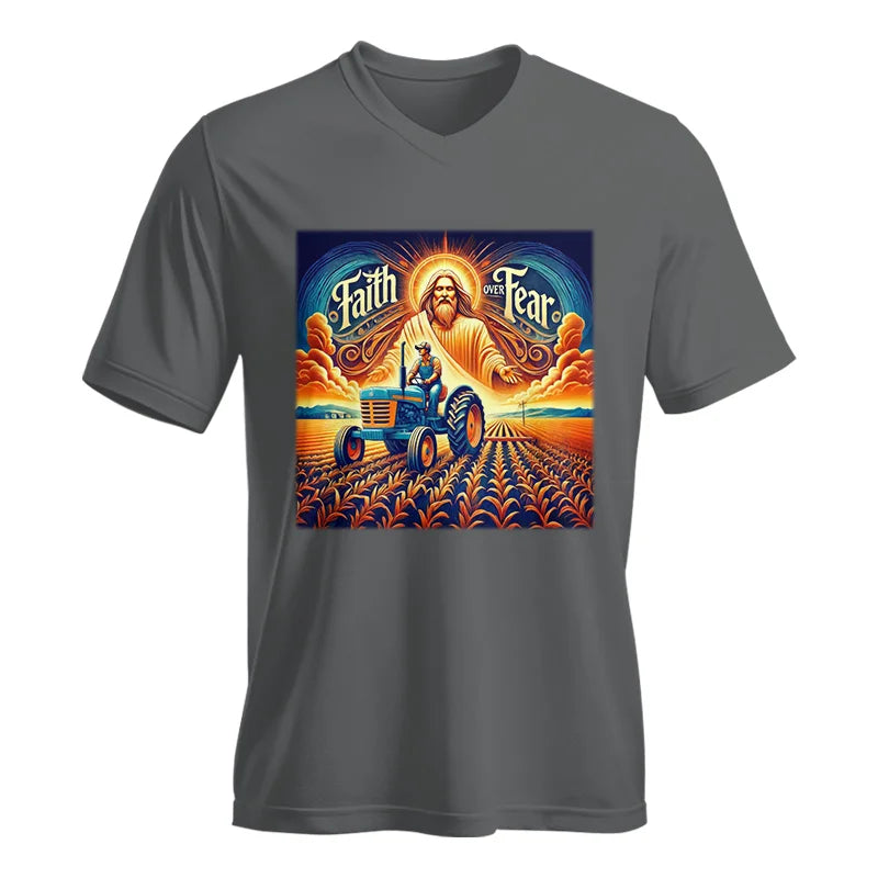 Image of Faith Over Fear 1 - Unisex Jersey Short Sleeve V-Neck Tee