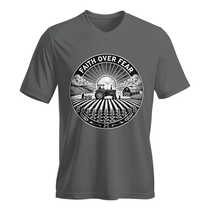 Faith Over Fear - Unisex Jersey Short Sleeve V-Neck Tee