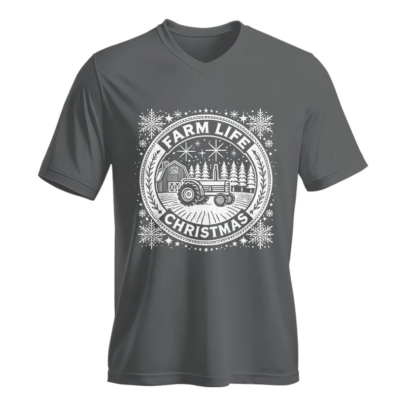 Image of Farm Life Christmas 2 - Unisex Jersey Short Sleeve V-Neck Tee