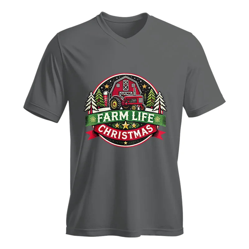 Image of Farm Life Christmas 3 - Unisex Jersey Short Sleeve V-Neck Tee