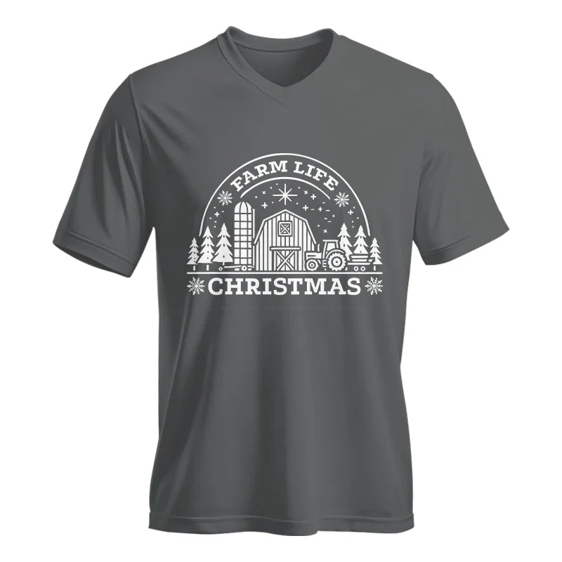 Image of Farm Life Christmas 4 - Unisex Jersey Short Sleeve V-Neck Tee