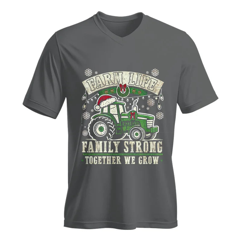 Farm Life Family Strong Together We Grow - Unisex Jersey Short Sleeve V-Neck Tee