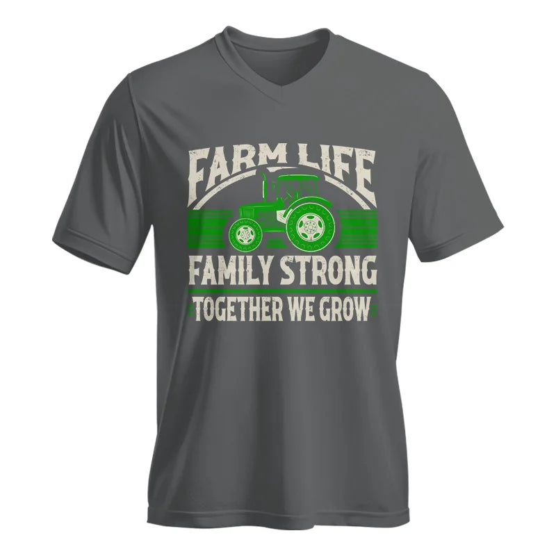 Farm life Family Strong_Together We grow - Unisex Jersey Short Sleeve V-Neck Tee