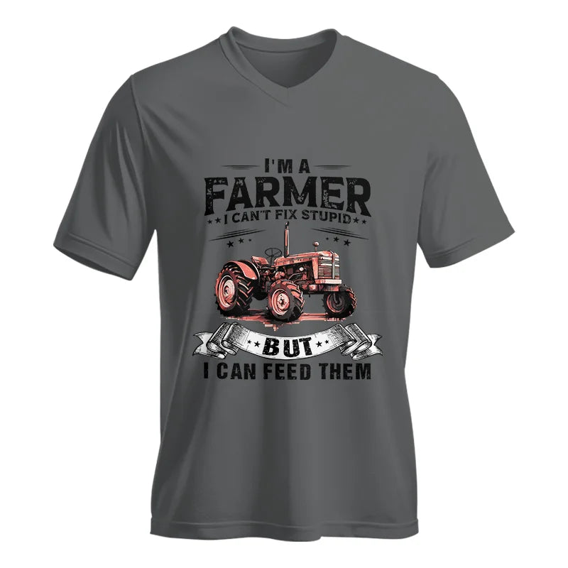 Farmer Can't Fix Stupid - Unisex Jersey Short Sleeve V-Neck Tee