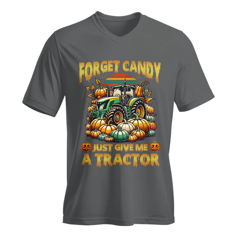 Forget Candy Just Give Me A Tractor - Unisex Jersey Short Sleeve V-Neck Tee