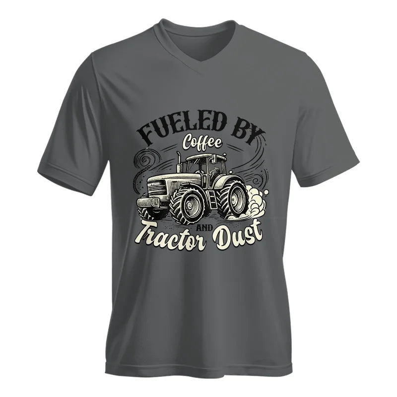 Fueled By Coffee And Tractor Dust 2 - Unisex Jersey Short Sleeve V-Neck Tee