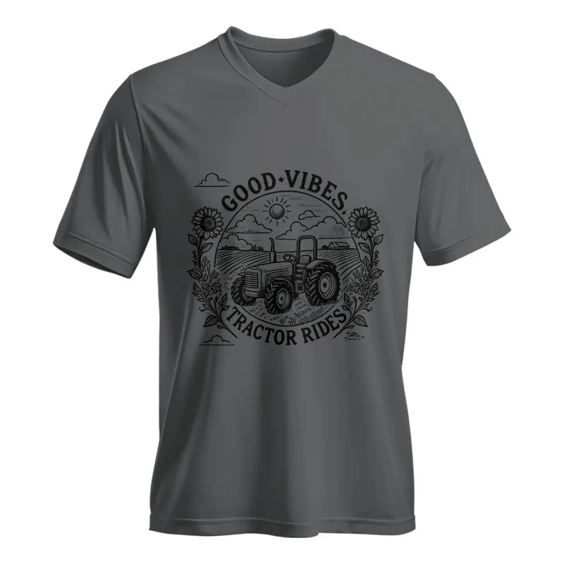 Image of Good Vibes Tractor Rides - Unisex Jersey Short Sleeve V-Neck Tee