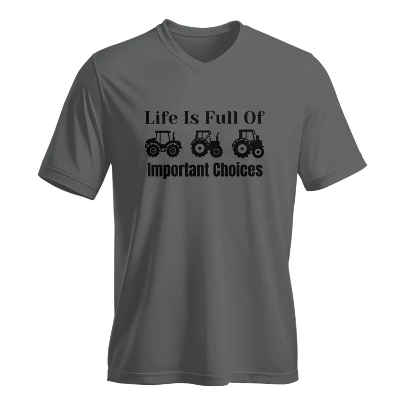 Image of Life Is Full Of Important Choices 22 - Unisex Jersey Short Sleeve V-Neck Tee