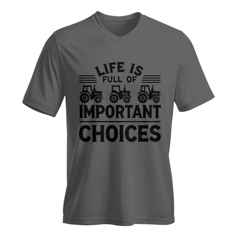 Image of Life Is Full Of Important Choices 25 - Unisex Jersey Short Sleeve V-Neck Tee