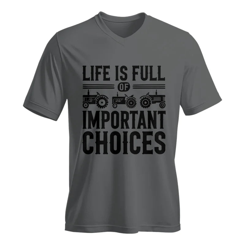 Image of Life Is Full Of Important Choices 26 - Unisex Jersey Short Sleeve V-Neck Tee