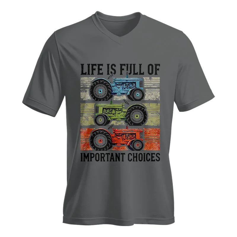 Image of Life Is Full Of Important Choices 3 - Unisex Jersey Short Sleeve V-Neck Tee