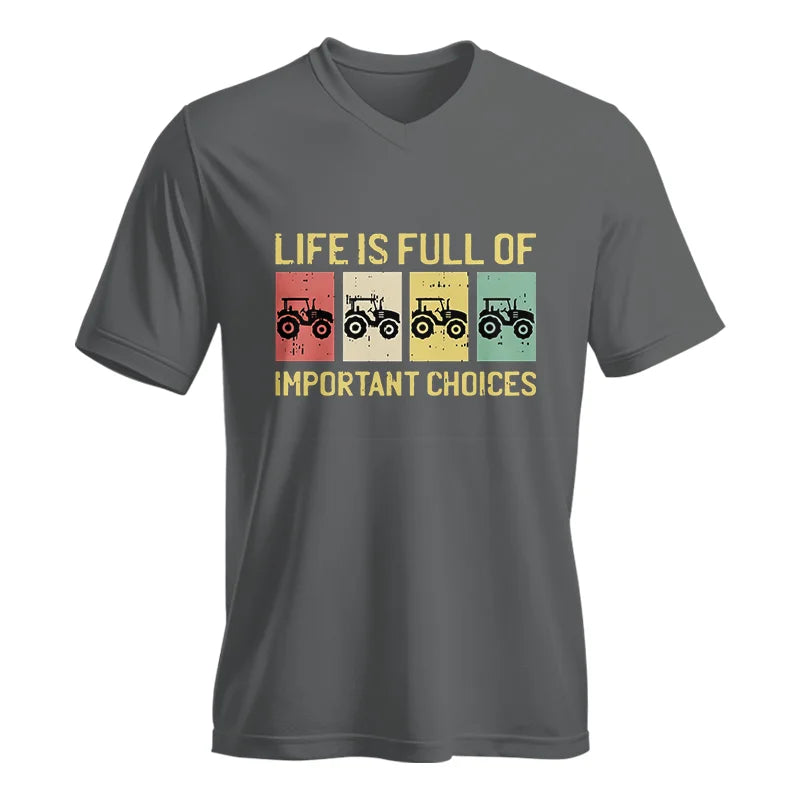 Image of Life Is Full Of Important Choices 4 - Unisex Jersey Short Sleeve V-Neck Tee