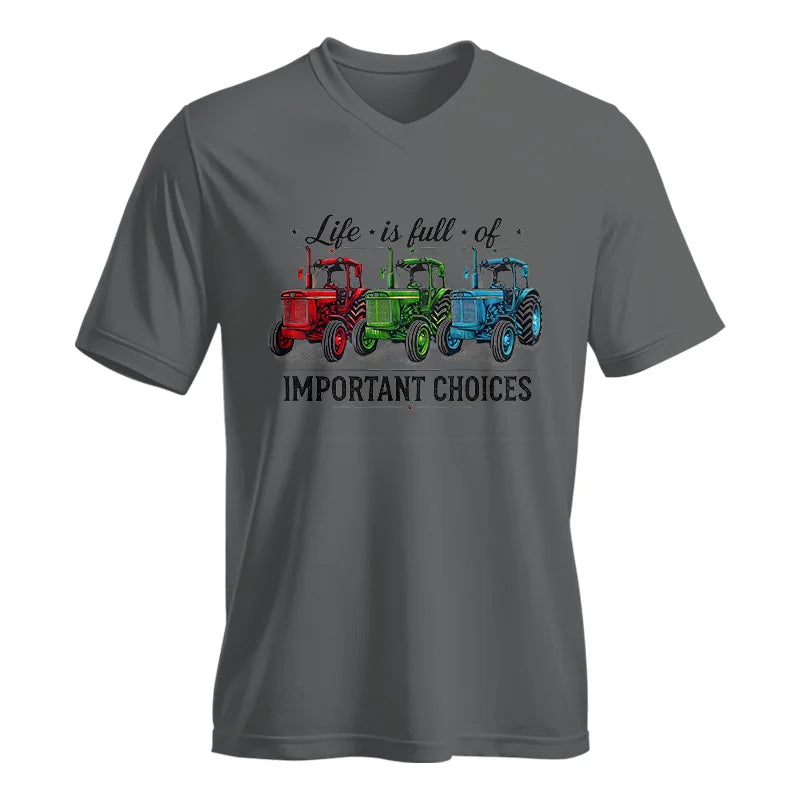 Image of Life Is Full Of Important Choices 6 - Unisex Jersey Short Sleeve V-Neck Tee