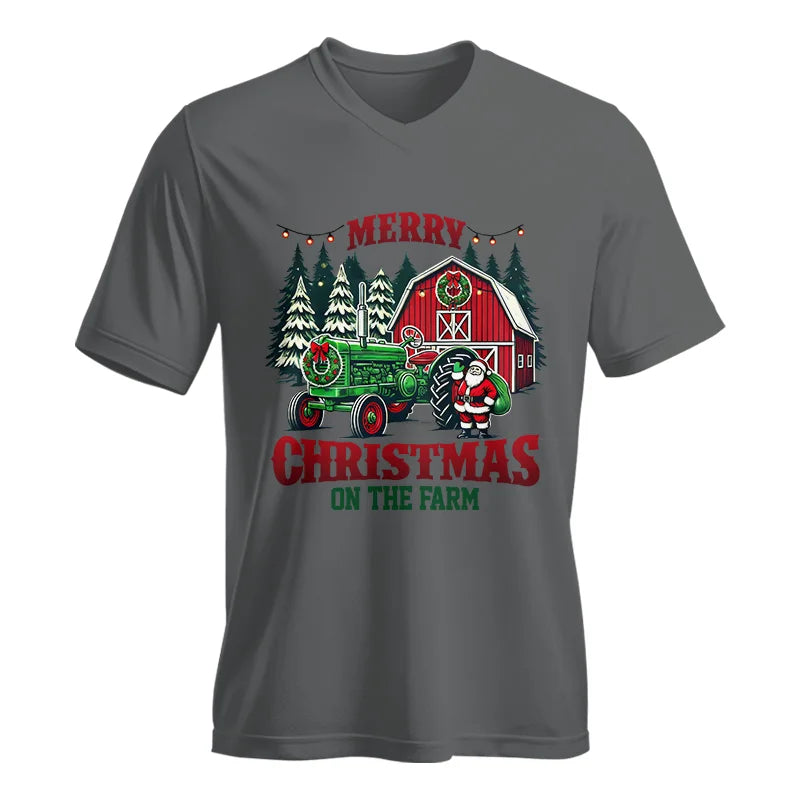 Merry Christmas On The Farm 3 - Unisex Jersey Short Sleeve V-Neck Tee