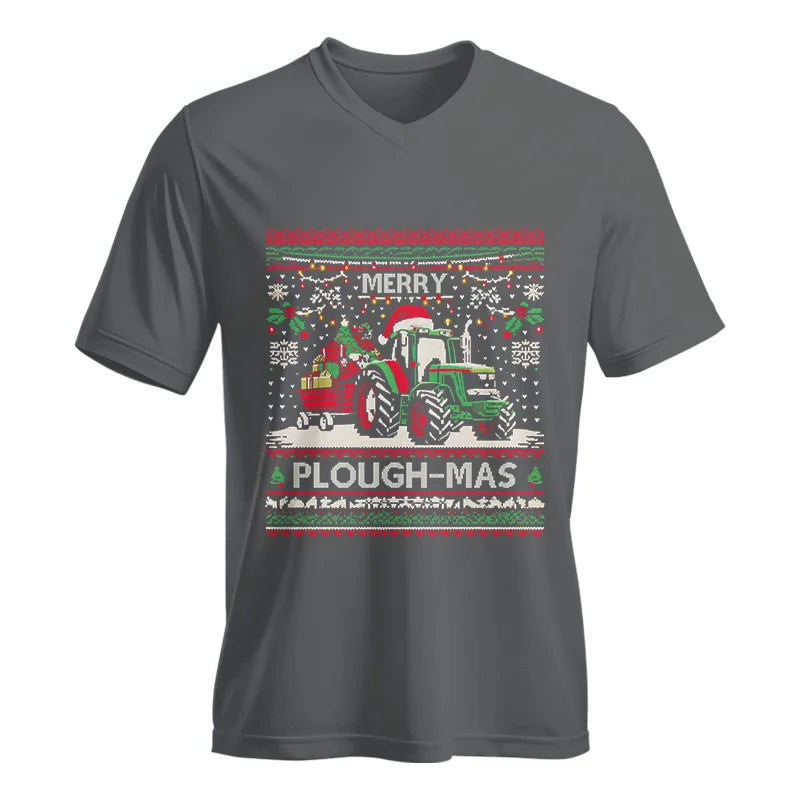 Merry Plough_Mas - Unisex Jersey Short Sleeve V-Neck Tee